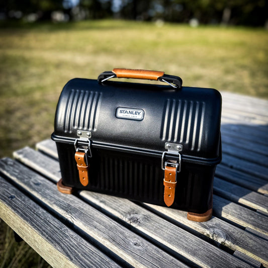 【SET商品】スタンレーランチボックス マットブラック(黒 Black) + ウッド天板セット Stanley Lunchbox 9.4L用カスタム